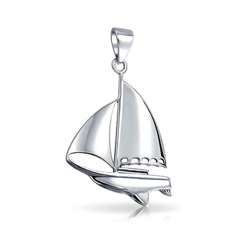 Enjoy sailing ~ Sterling Silver Sailboat Pendant Jewelry JP065 - Jewelry